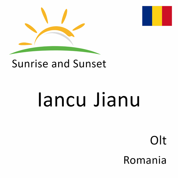 Sunrise and sunset times for Iancu Jianu, Olt, Romania