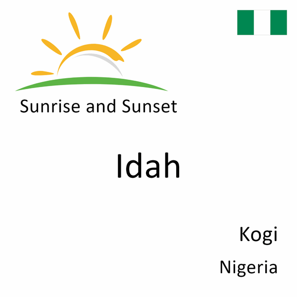Sunrise and sunset times for Idah, Kogi, Nigeria