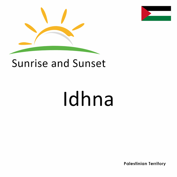 Sunrise and sunset times for Idhna, Palestinian Territory