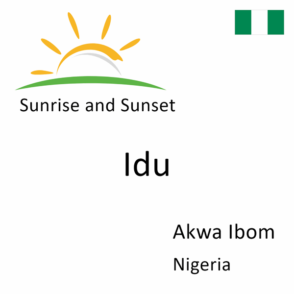 Sunrise and sunset times for Idu, Akwa Ibom, Nigeria