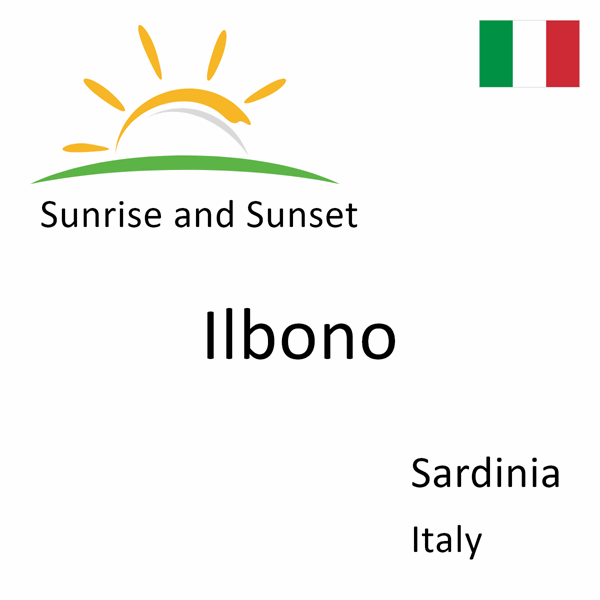 Sunrise and sunset times for Ilbono, Sardinia, Italy