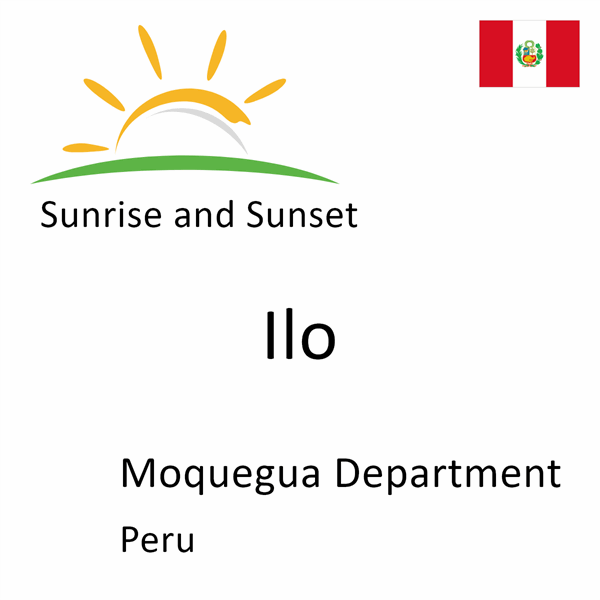 Sunrise and sunset times for Ilo, Moquegua Department, Peru