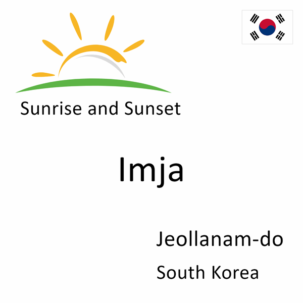 Sunrise and sunset times for Imja, Jeollanam-do, South Korea