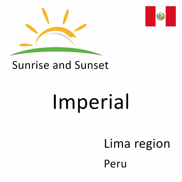 Sunrise and sunset times for Imperial, Lima region, Peru