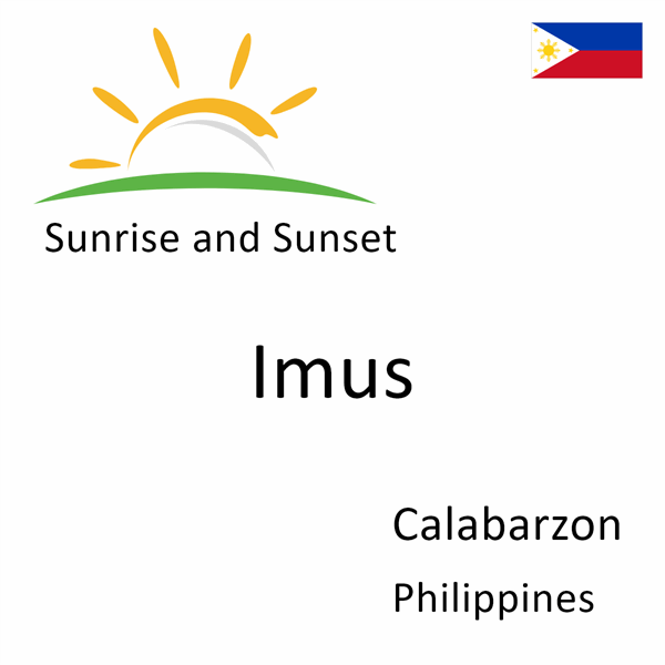 Sunrise and sunset times for Imus, Calabarzon, Philippines