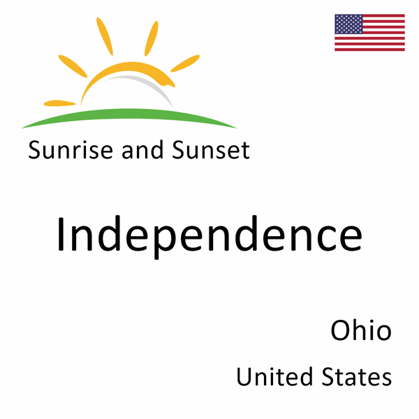 Sunrise and sunset times for Independence, Ohio, United States