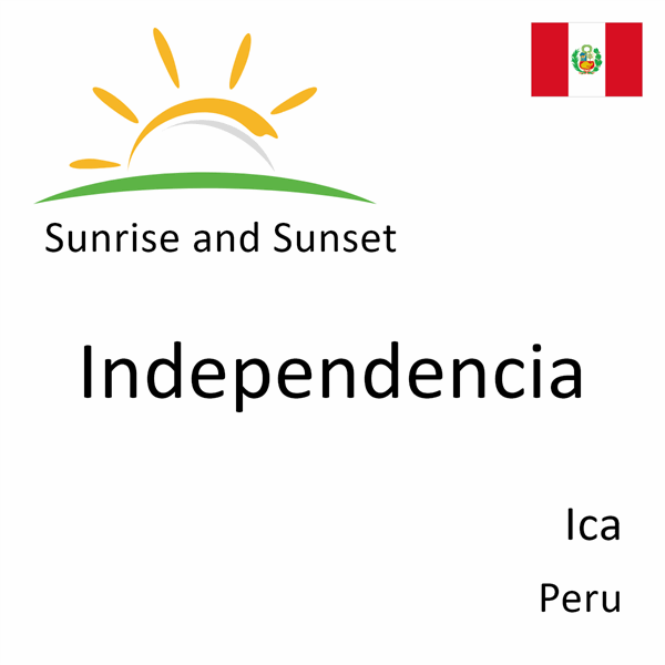 Sunrise and sunset times for Independencia, Ica, Peru