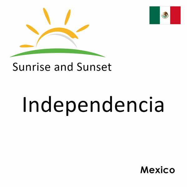 Sunrise and sunset times for Independencia, Mexico