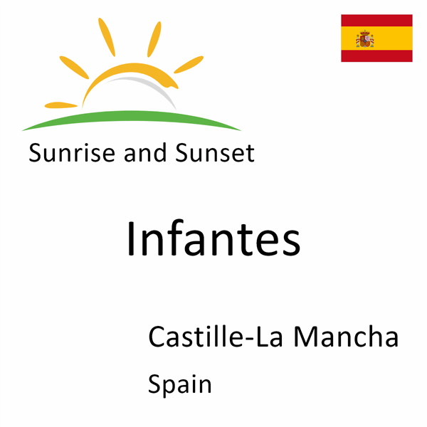 Sunrise and sunset times for Infantes, Castille-La Mancha, Spain