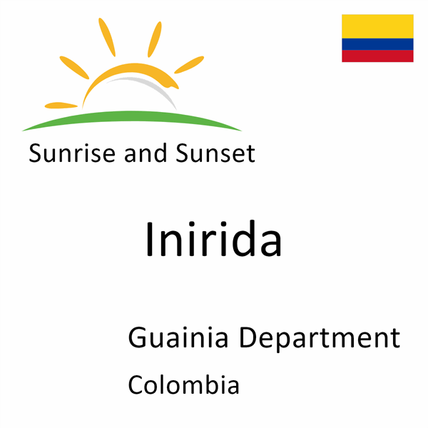 Sunrise and sunset times for Inirida, Guainia Department, Colombia