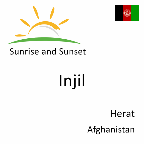 Sunrise and sunset times for Injil, Herat, Afghanistan