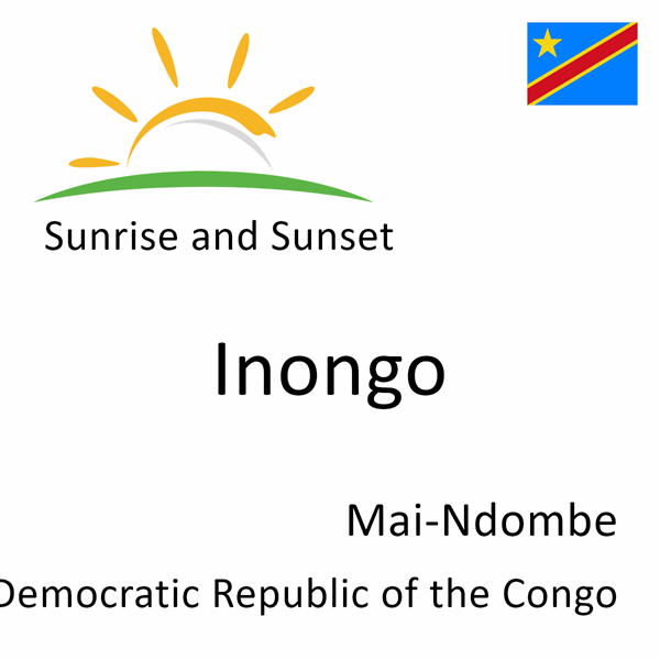 Sunrise and sunset times for Inongo, Mai-Ndombe, Democratic Republic of the Congo