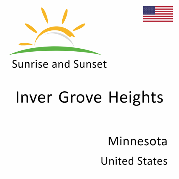 Sunrise and sunset times for Inver Grove Heights, Minnesota, United States