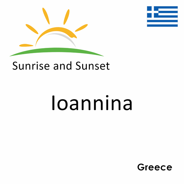 Sunrise and sunset times for Ioannina, Greece