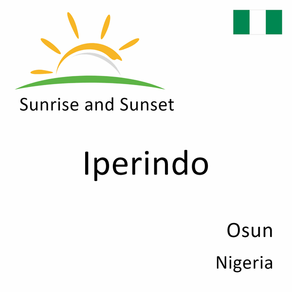 Sunrise and sunset times for Iperindo, Osun, Nigeria