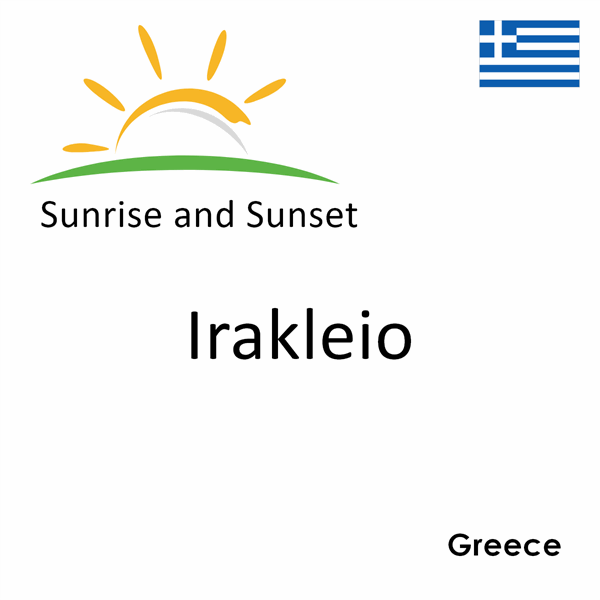 Sunrise and sunset times for Irakleio, Greece