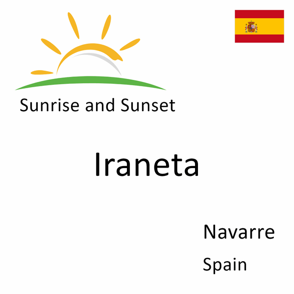 Sunrise and sunset times for Iraneta, Navarre, Spain