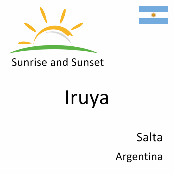 Sunrise and sunset times for Iruya, Salta, Argentina