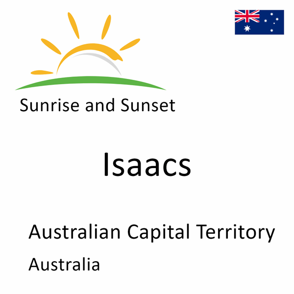 Sunrise and sunset times for Isaacs, Australian Capital Territory, Australia