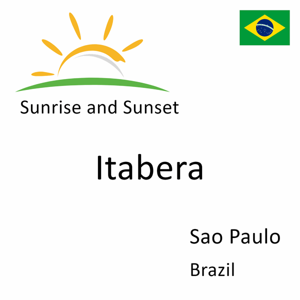 Sunrise and sunset times for Itabera, Sao Paulo, Brazil