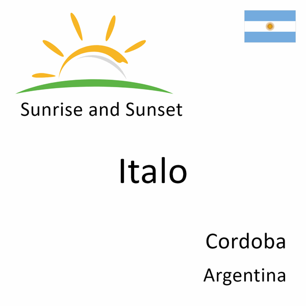 Sunrise and sunset times for Italo, Cordoba, Argentina