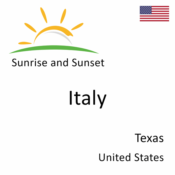 Sunrise and sunset times for Italy, Texas, United States