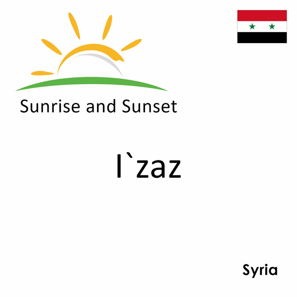 Sunrise and sunset times for I`zaz, Syria