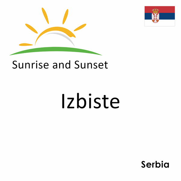 Sunrise and sunset times for Izbiste, Serbia