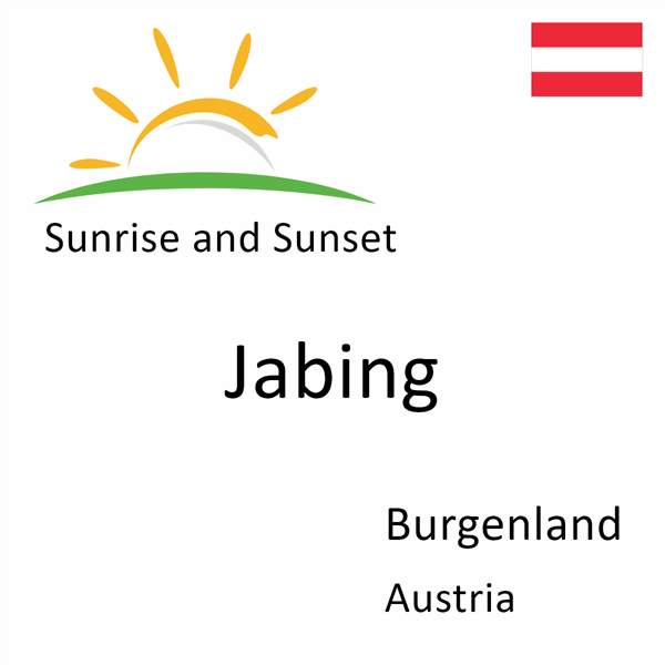 Sunrise and sunset times for Jabing, Burgenland, Austria
