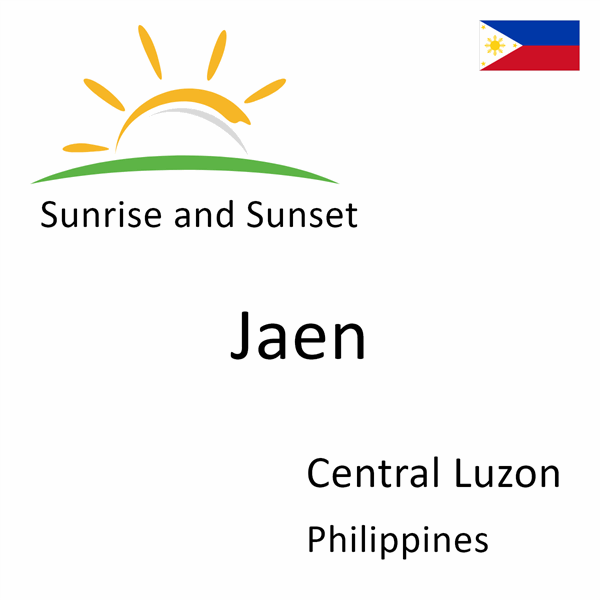 Sunrise and sunset times for Jaen, Central Luzon, Philippines