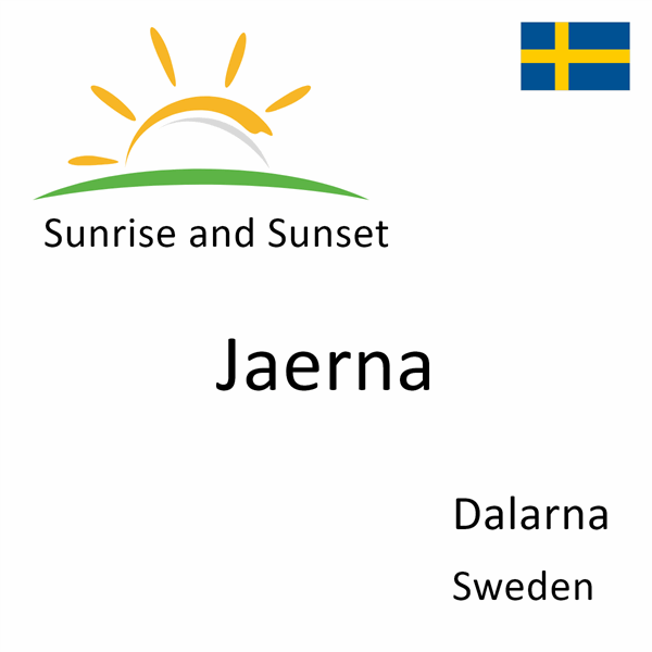 Sunrise and sunset times for Jaerna, Dalarna, Sweden