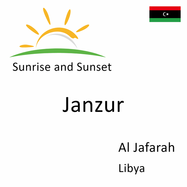 Sunrise and sunset times for Janzur, Al Jafarah, Libya