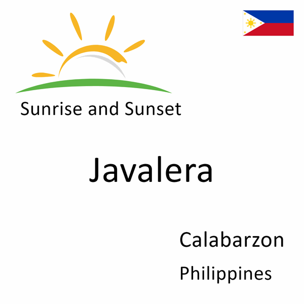 Sunrise and sunset times for Javalera, Calabarzon, Philippines