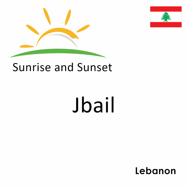 Sunrise and sunset times for Jbail, Lebanon