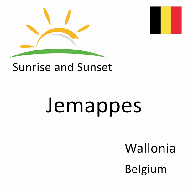 Sunrise and sunset times for Jemappes, Wallonia, Belgium