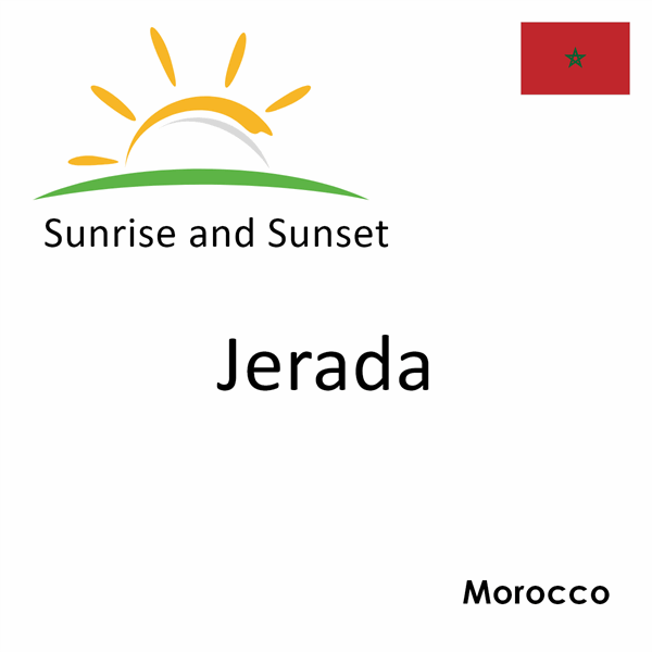 Sunrise and sunset times for Jerada, Morocco