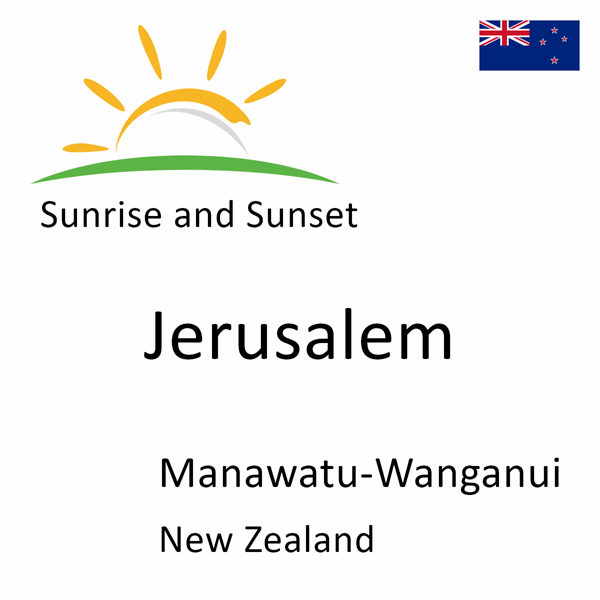 Sunrise and sunset times for Jerusalem, Manawatu-Wanganui, New Zealand