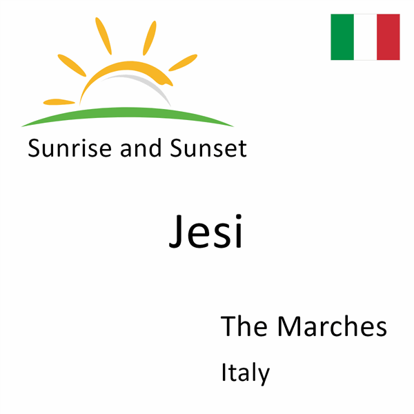 Sunrise and sunset times for Jesi, The Marches, Italy