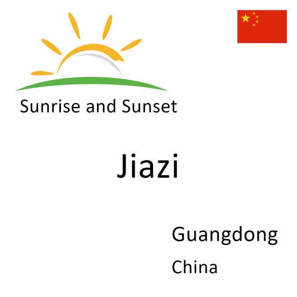 Sunrise and sunset times for Jiazi, Guangdong, China