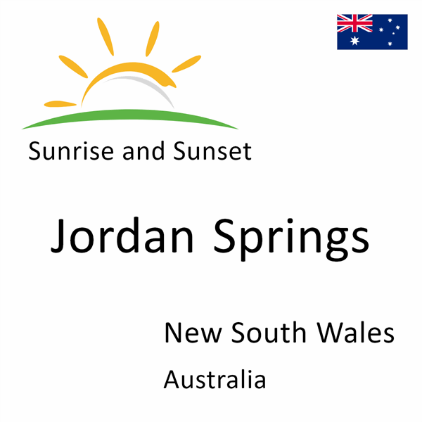 Sunrise and sunset times for Jordan Springs, New South Wales, Australia