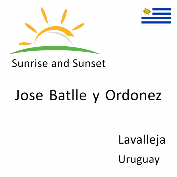 Sunrise and sunset times for Jose Batlle y Ordonez, Lavalleja, Uruguay