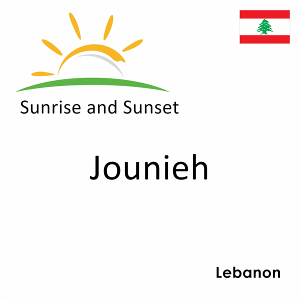 Sunrise and sunset times for Jounieh, Lebanon