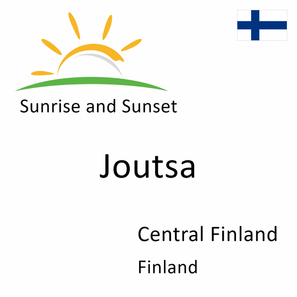 Sunrise and sunset times for Joutsa, Central Finland, Finland
