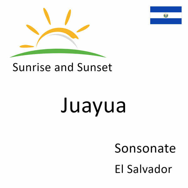 Sunrise and sunset times for Juayua, Sonsonate, El Salvador