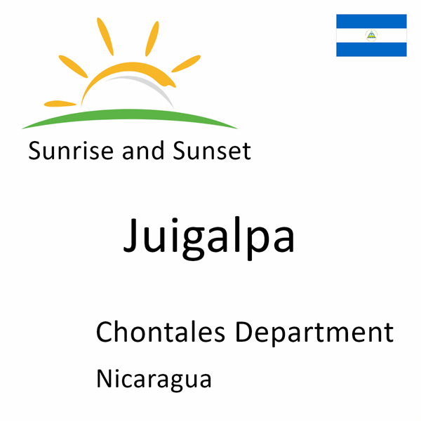 Sunrise and sunset times for Juigalpa, Chontales Department, Nicaragua