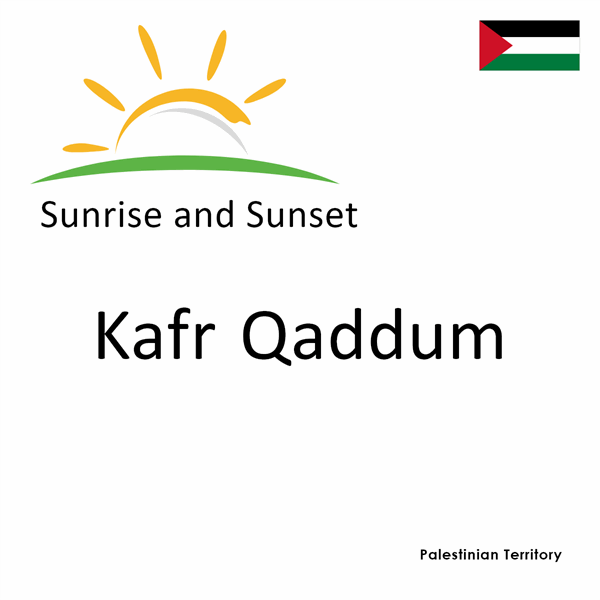 Sunrise and sunset times for Kafr Qaddum, Palestinian Territory