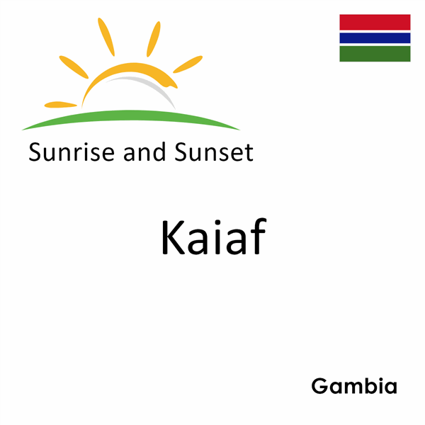 Sunrise and sunset times for Kaiaf, Gambia