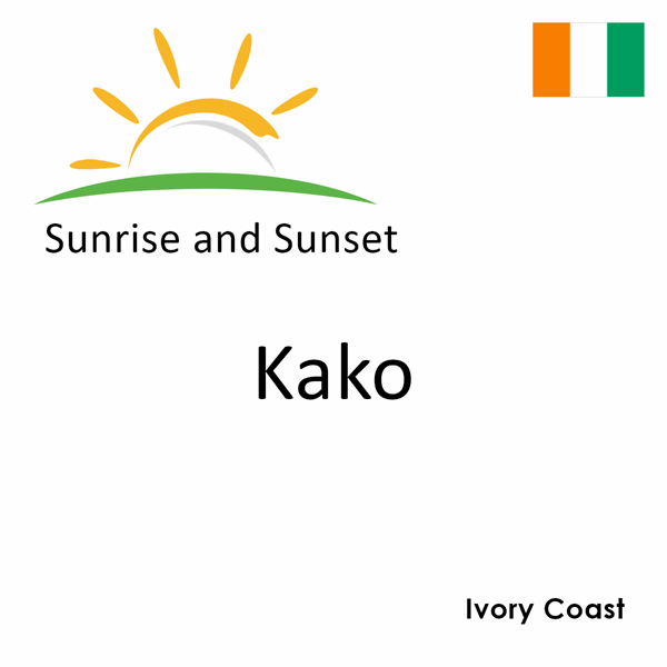 Sunrise and sunset times for Kako, Ivory Coast