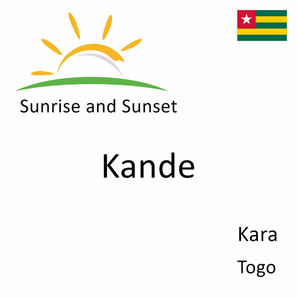 Sunrise and sunset times for Kande, Kara, Togo