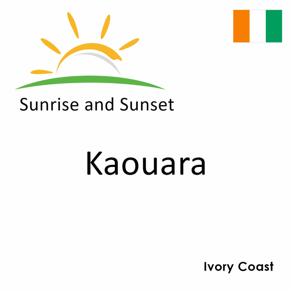 Sunrise and sunset times for Kaouara, Ivory Coast